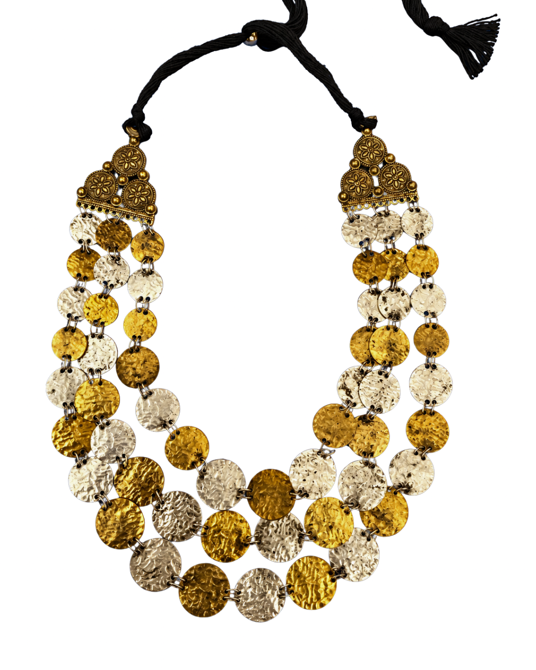Dual tone sikka necklace