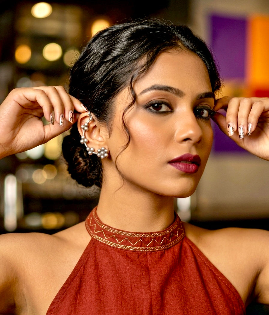 Phool cuff earrings